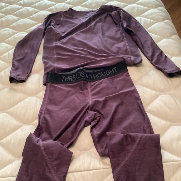 Threads 4 Thought Kids Purple Thermal Set Base Layet - Picture 1 of 5